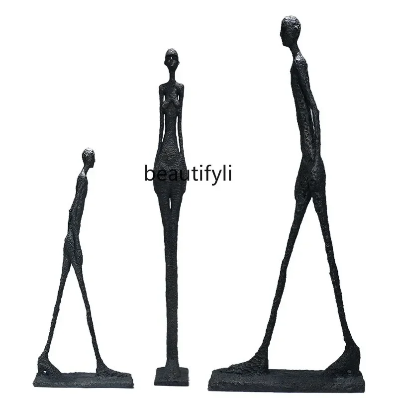 

Hotel Clubhouse Floor Figure Sculpture Similar to Giacometti Walking Man Public Space Soft Decoration Art