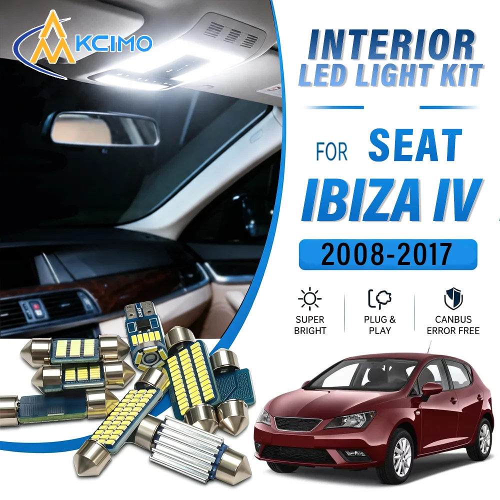 For Seat Ibiza IV MK4 6J 6P 2008-2017 Canbus Compatible Auto Interior LED Lamps, Car Indoor Light Bulbs, OEM Replacement