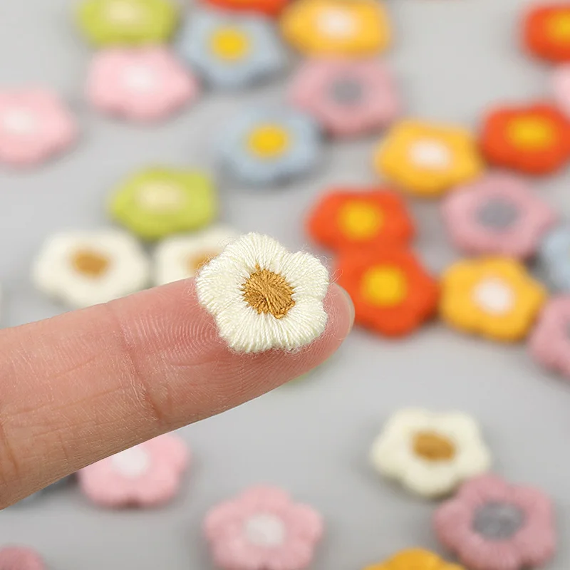 Mini Embroidered Small Flower Patch DIY Earring Accessories Children\'s Hair Accessories Clothing Accessories