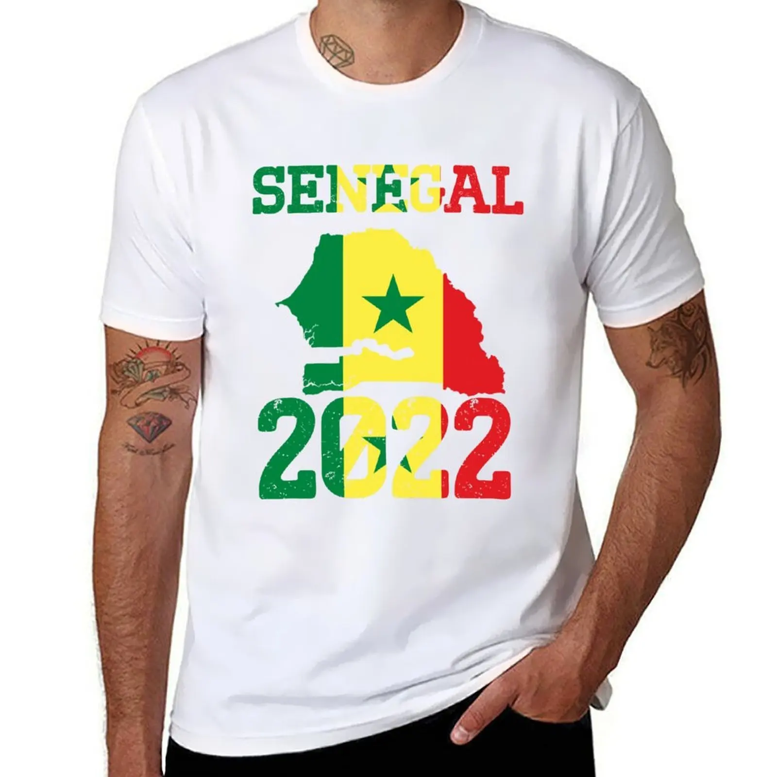 

senegal soccer jersey 2022 T-Shirt t shirts for man cotton soft man tshirt T-Shirt