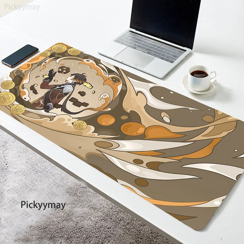 Genshin Impact duża podkładka pod mysz 100x50cm duża podkładka pod mysz komputerowa podkładka pod mysz gamingową Anime podkładka pod klawiaturę Gamer podkładki pod mysz biurko maty