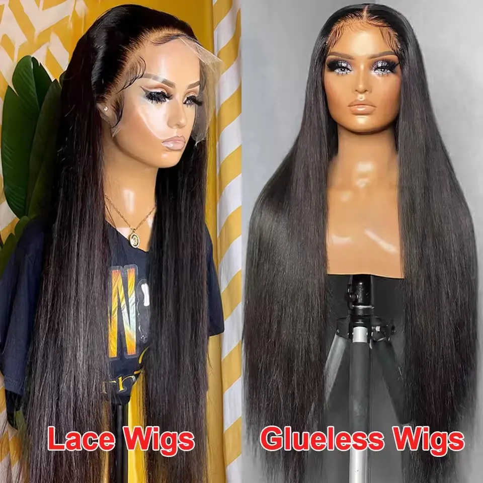 Pre Cut Wear Go 100% Human Hair Wigs For Women 6x4 5x5 Smooth Bone Straight Glueless Wig Remy Transparent 13x4 Lace Front Wigs