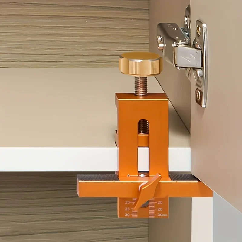Adjustable Cabinet Door Mounting Jig with Support Arm, Hinge Installation Tool for Frameless Cabinet Doors Home Improvement