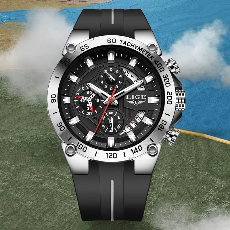 

LIGE креативный дизайн кварцевые мужские часы модные уличные повседневные силиконовые спортивные часы с календарем водонепроницаемые светящиеся мужские часы наручные часы