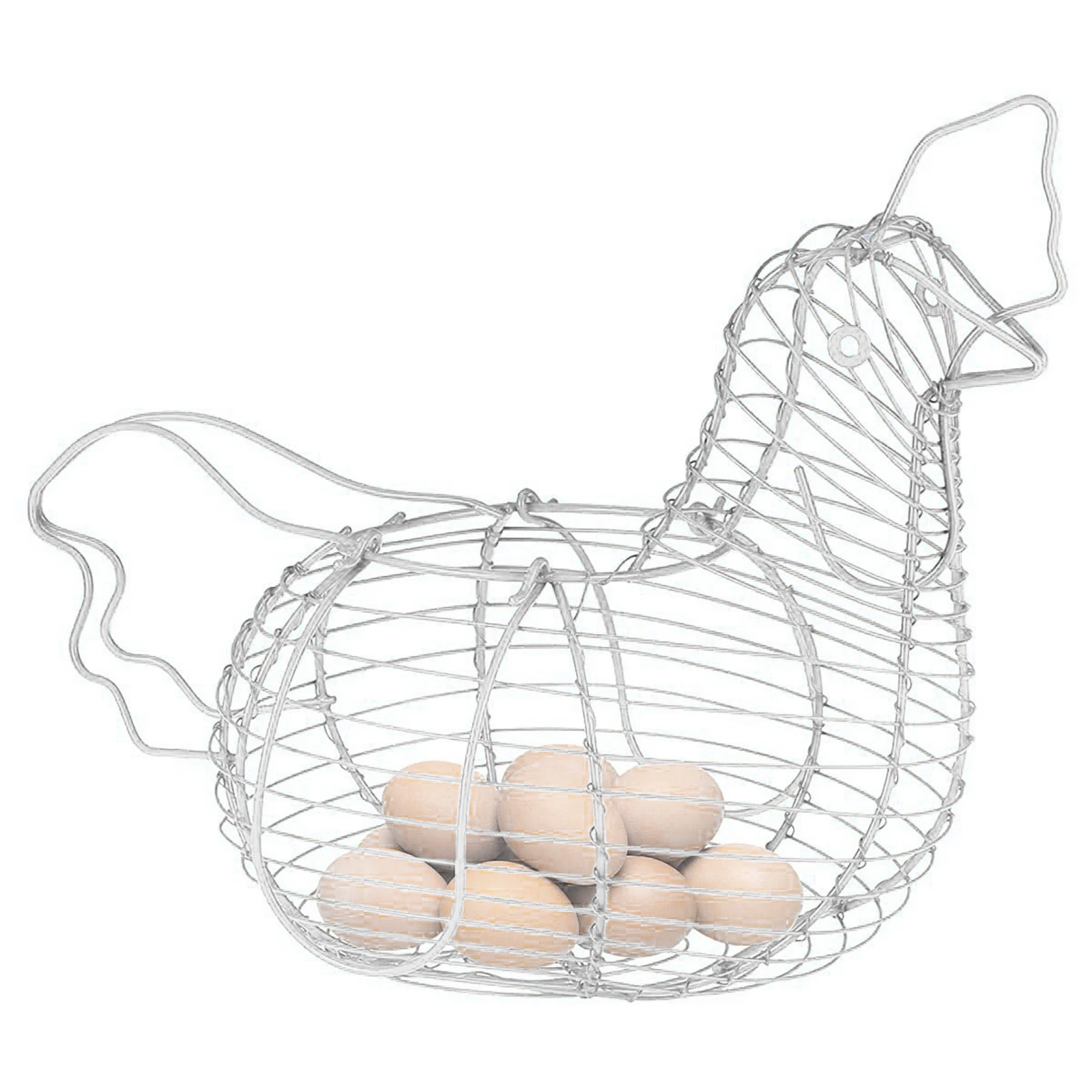 Creative Eggs Storage Basket, Chicken Shaped Egg Holder, Household Vegetables Container Organizer Rack Basket White