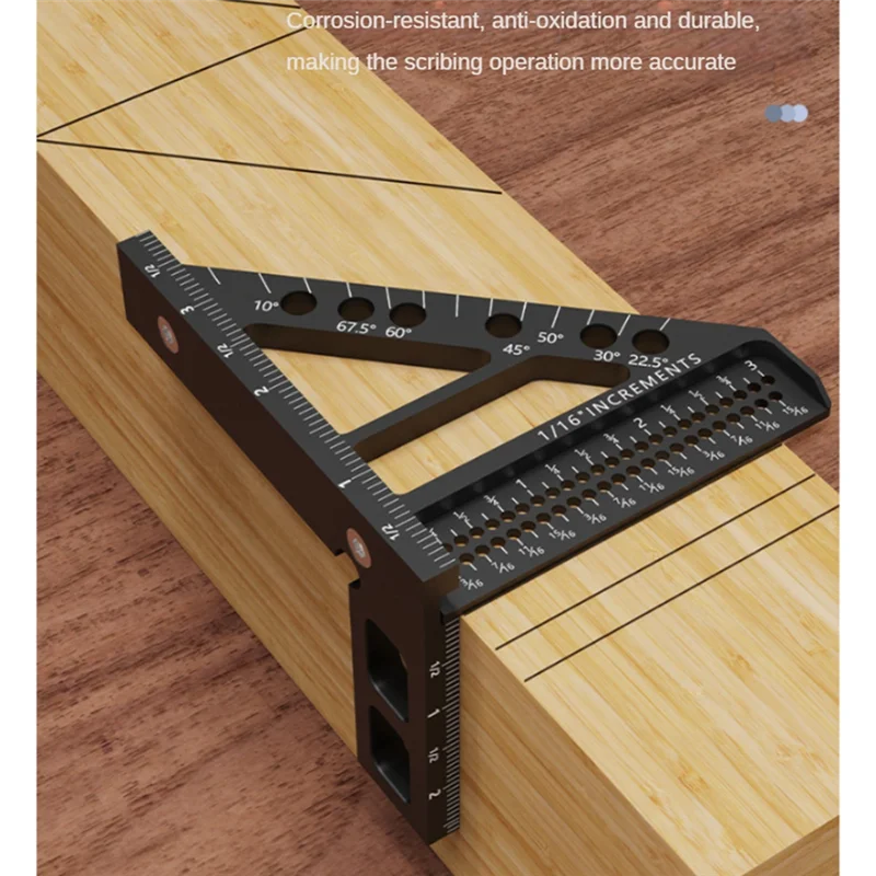 -SPOR Woodworking Angle Ruler Guage Carpentry Measuring And Marking Hand Tool- High Precision Metric 1 Piece