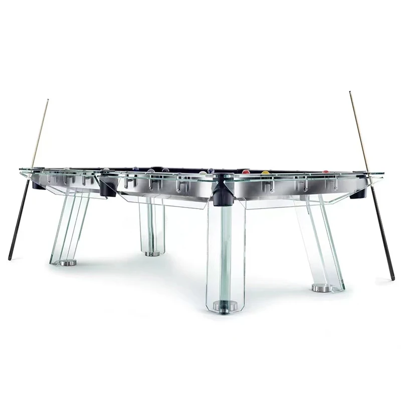Acrylic American pool table High-end villa pool table Standard multi-functional household tempered crystal glass table