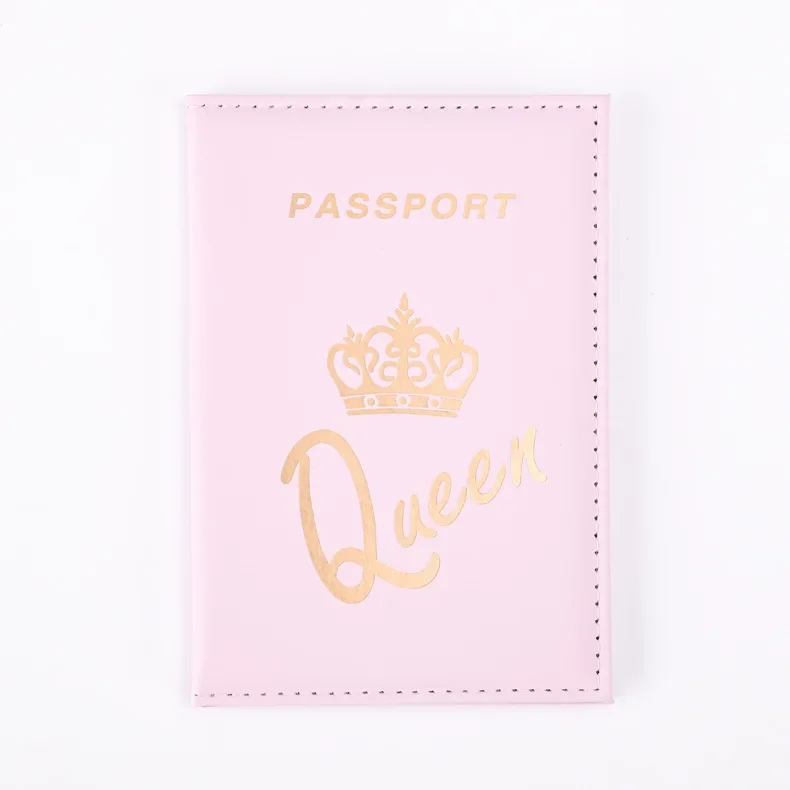 Crown Print PU Passport Cover Case Couple Passport Holder Flight Ticket Clip ID Holder Credit Card Holder Travel Accessories