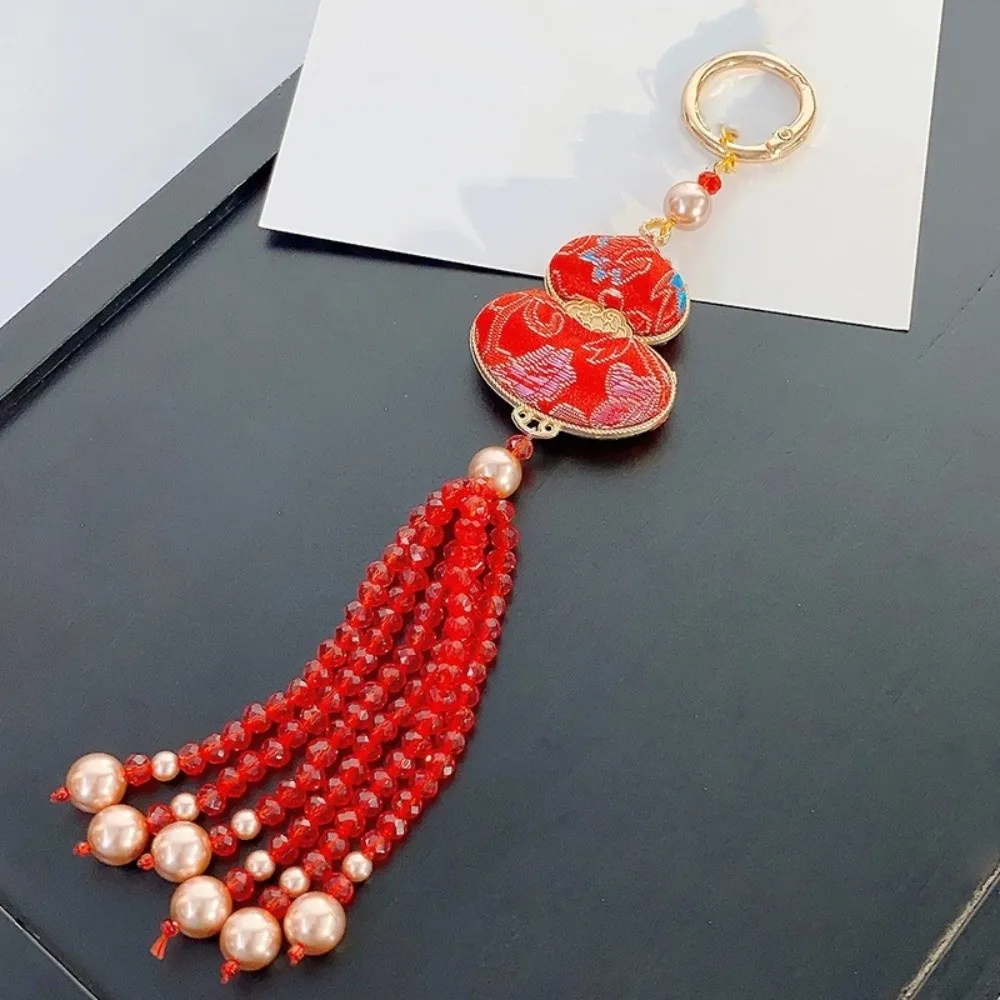 

National Style Gourd Phone Strap Pendant Beaded Tassel Detachable Mobile Phone Lanyard Keychain Anti Lost Mobile Phone Charm