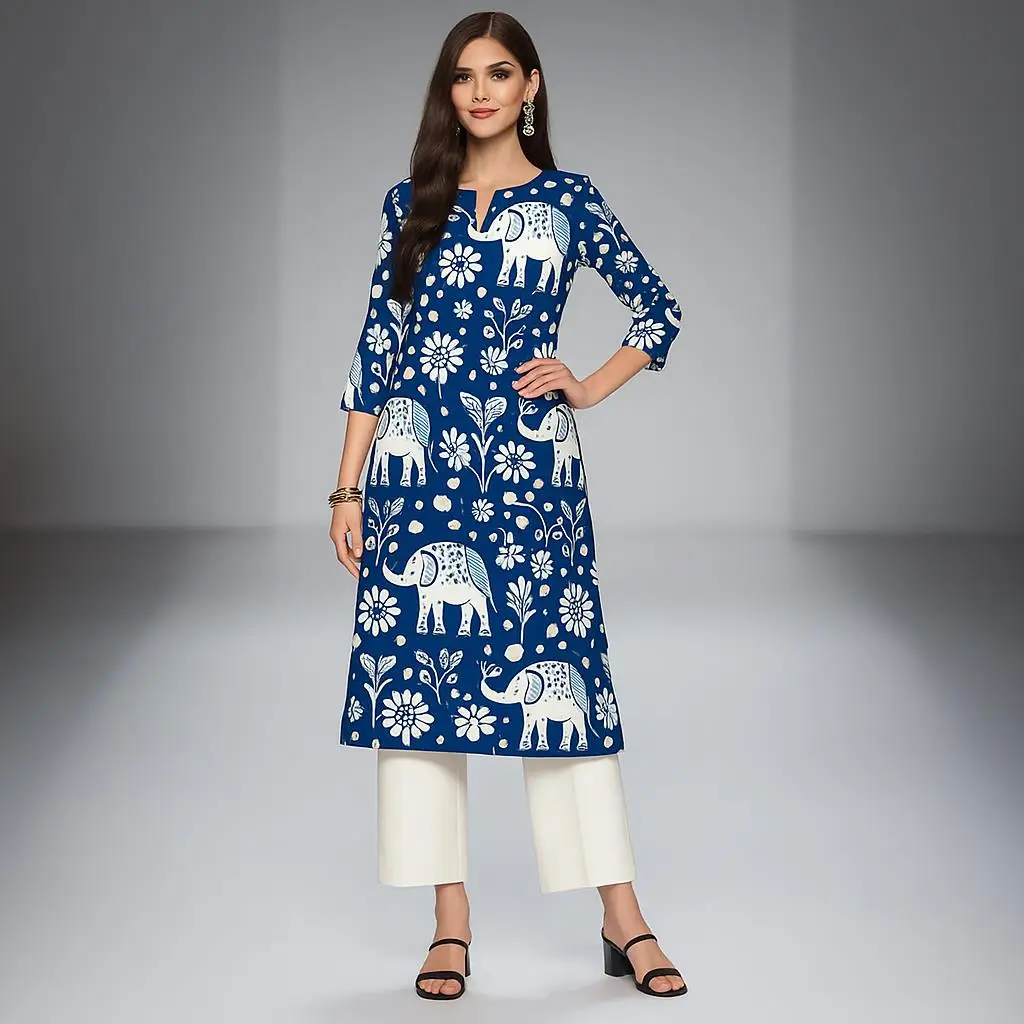 

Мусульманское женское повседневное платье Kurt с длинным рукавом, прямое повседневное этническое платье с цветочным принтом, круглый вырез с круглым вырезом, обычный размер, 3D дизайн, подходит