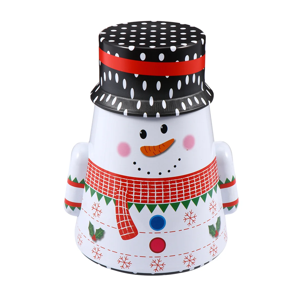 

Tumbler Tin Box Christmas Candy Snowman Xmas Cookie Tins Santa Claus Desktop Decor