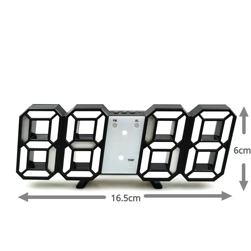3D Clock Wall LED Digital Clock Multifunctional Creativity Room Home Decoration Decor Clocks Garden