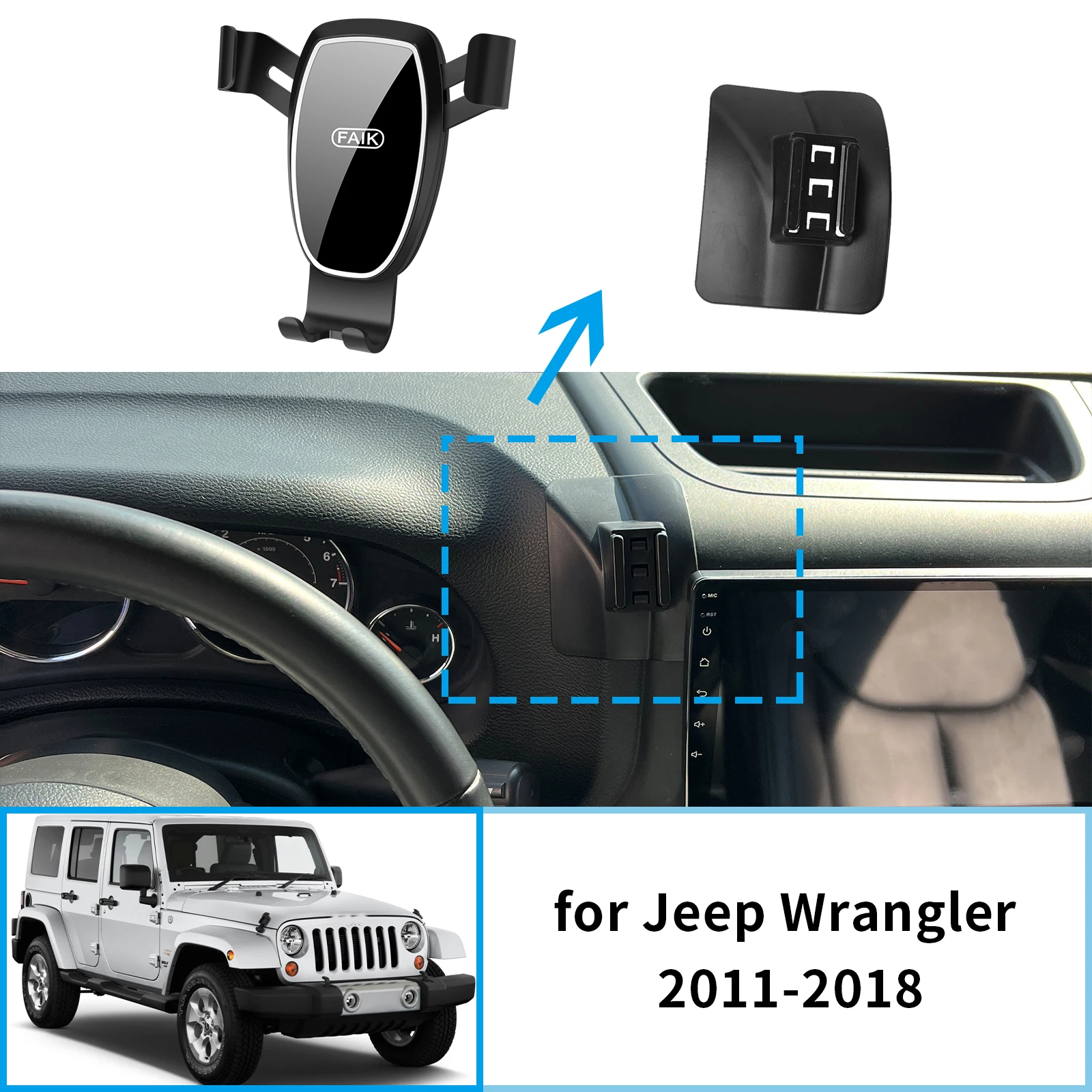 

Car Mobile Phone Holder for Jeep Wrangler 2011~2018 GPS Bracket Accessories Navigation Stand Auto