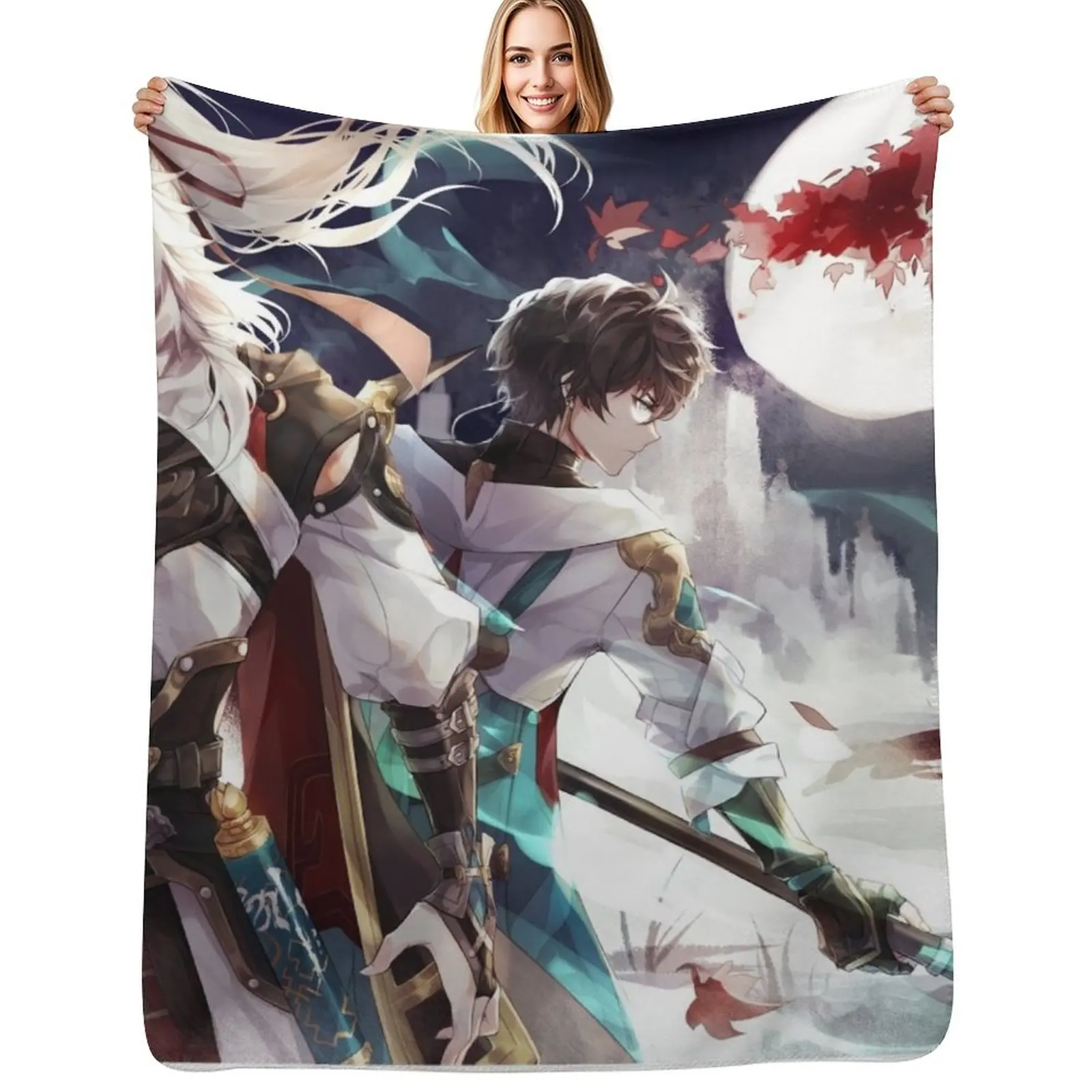 

Honkai Star Rail Blade and Jing Yuan Throw Blanket Luxury St Beautifuls blankets and throws Cute Plaid Blankets