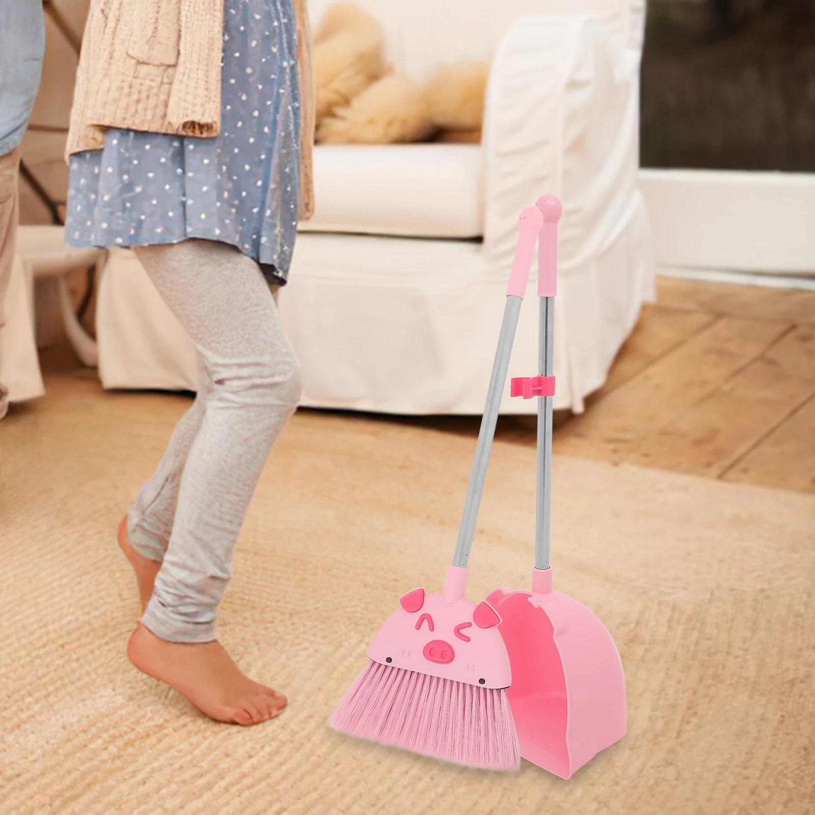 1セット1個入り キッズほうきちりとりセット 小型 かわいい 幼児用掃除道具 ごっこ遊び 家庭用掃除用品 ほうきちりとりセット