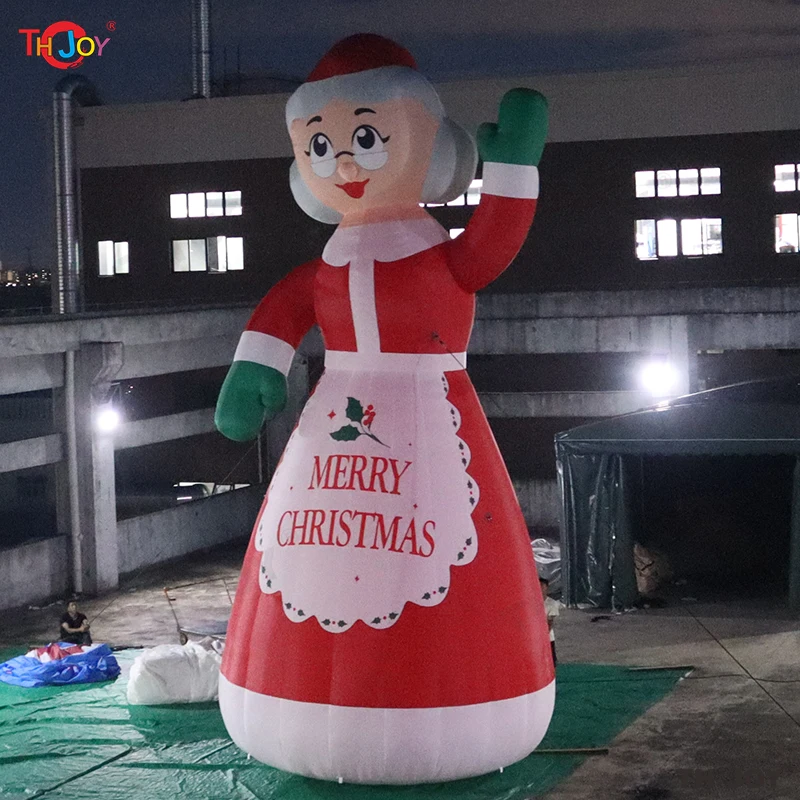 40ft hoge outdoor gigantische opblaasbare mevrouw kerstman kerst moeder oude dame met led-licht voor vakantiedecoratie