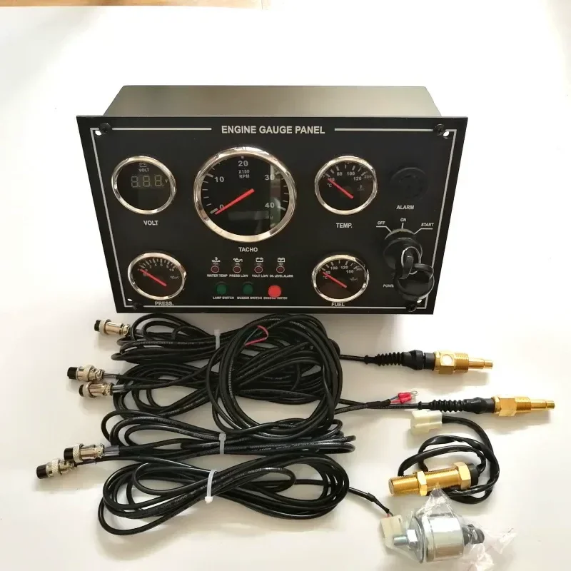 Universal Diesel Engine Instrument Panel Assembly Generator Set Gauge Cluster with Sensor for Industrial Machinery Power