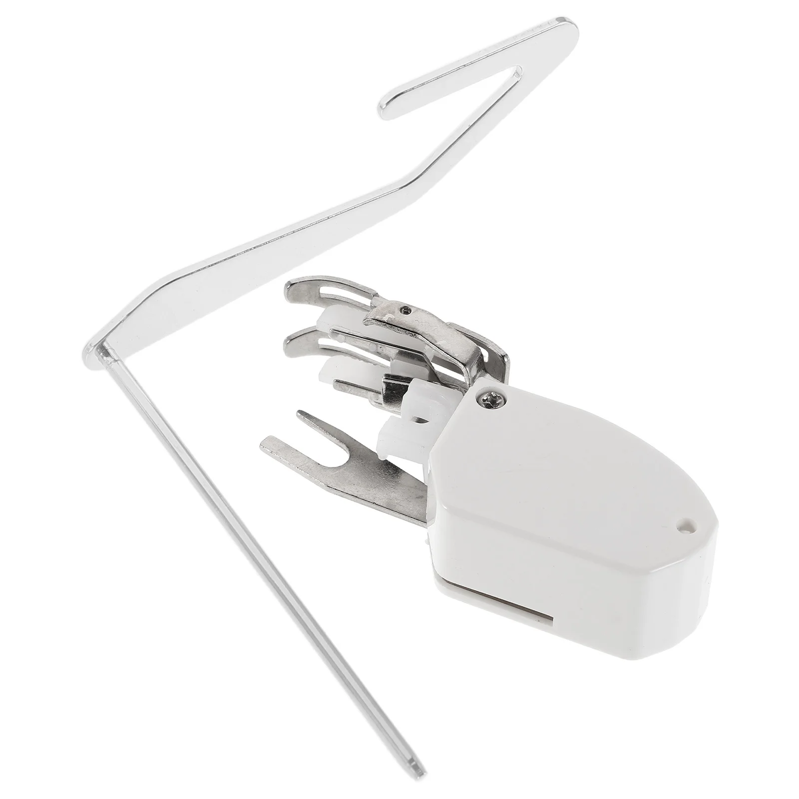 

Metal Presser Foot for Thick Fabric Pleating with Guide Bar Home Sewing Machine Accessory Synchronized Feeding Rolled Hemming