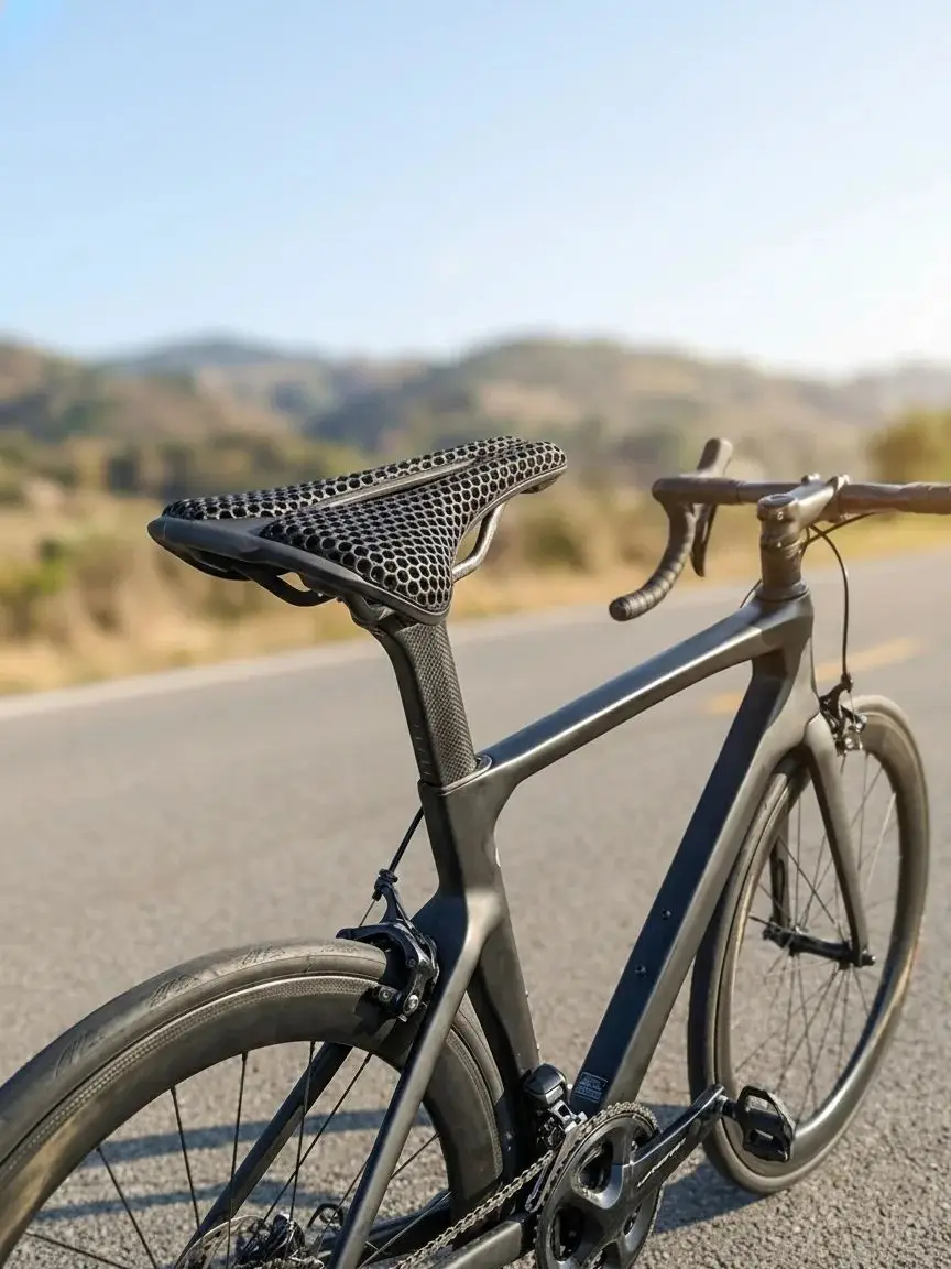 AliExpress NONE Ultra Light 160g Carbon Fiber Bike Saddle 3D Printed Honeycomb Racing Bicycle Seat MTB Road Cycling Hollow Design