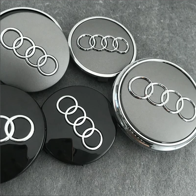 Tapa central de rueda de estilo de coche, accesorios de 4 piezas, 60mm, 61mm, 68mm, 69mm, insignia 4B0601170 para Audi A3, A4, A5, A6, A7, A8, S4, S6