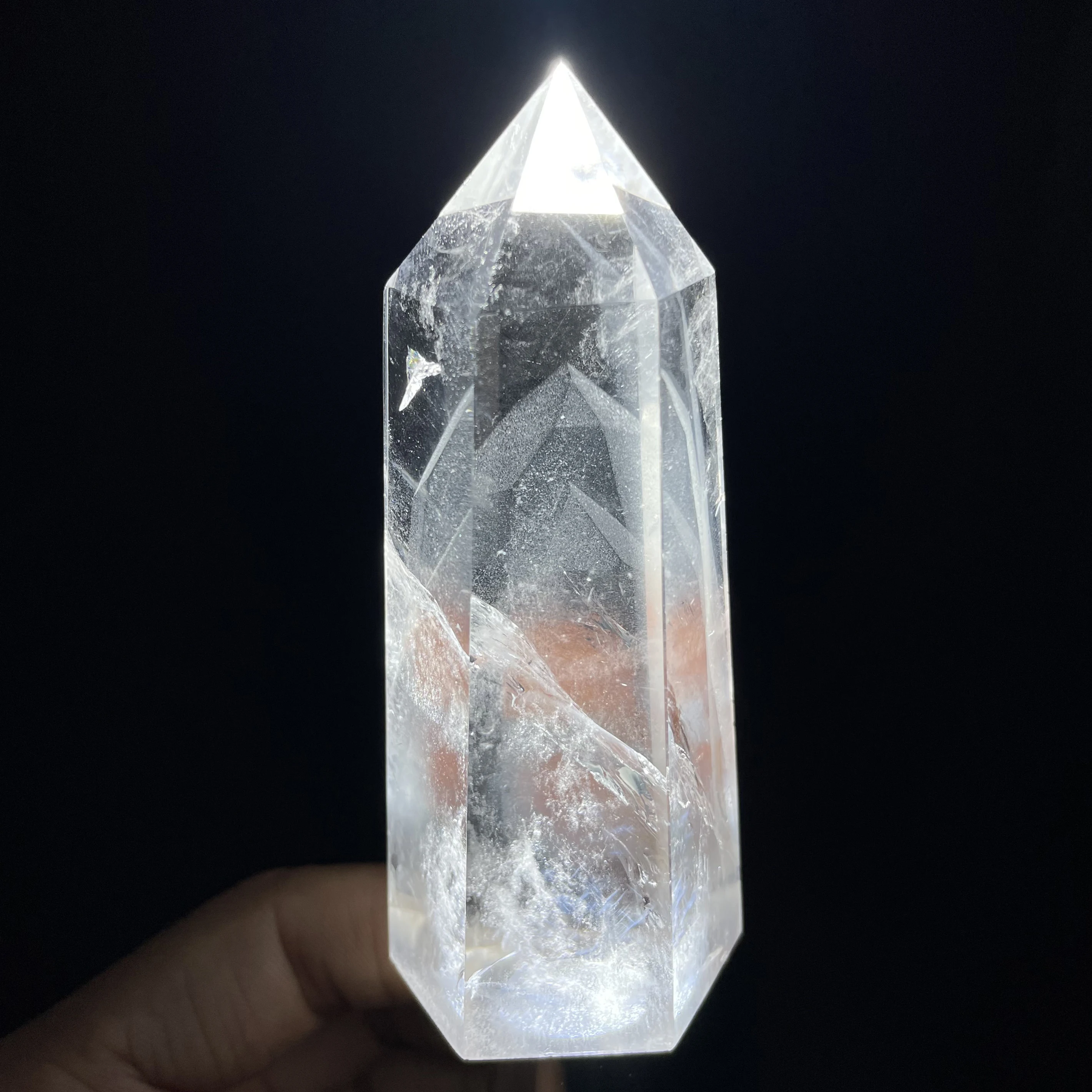 Natural Clear Quartz Point Angel Wings White Crystal Tower Polished Wand Healing Gift Reiki Obelisk Feng Shui Decor