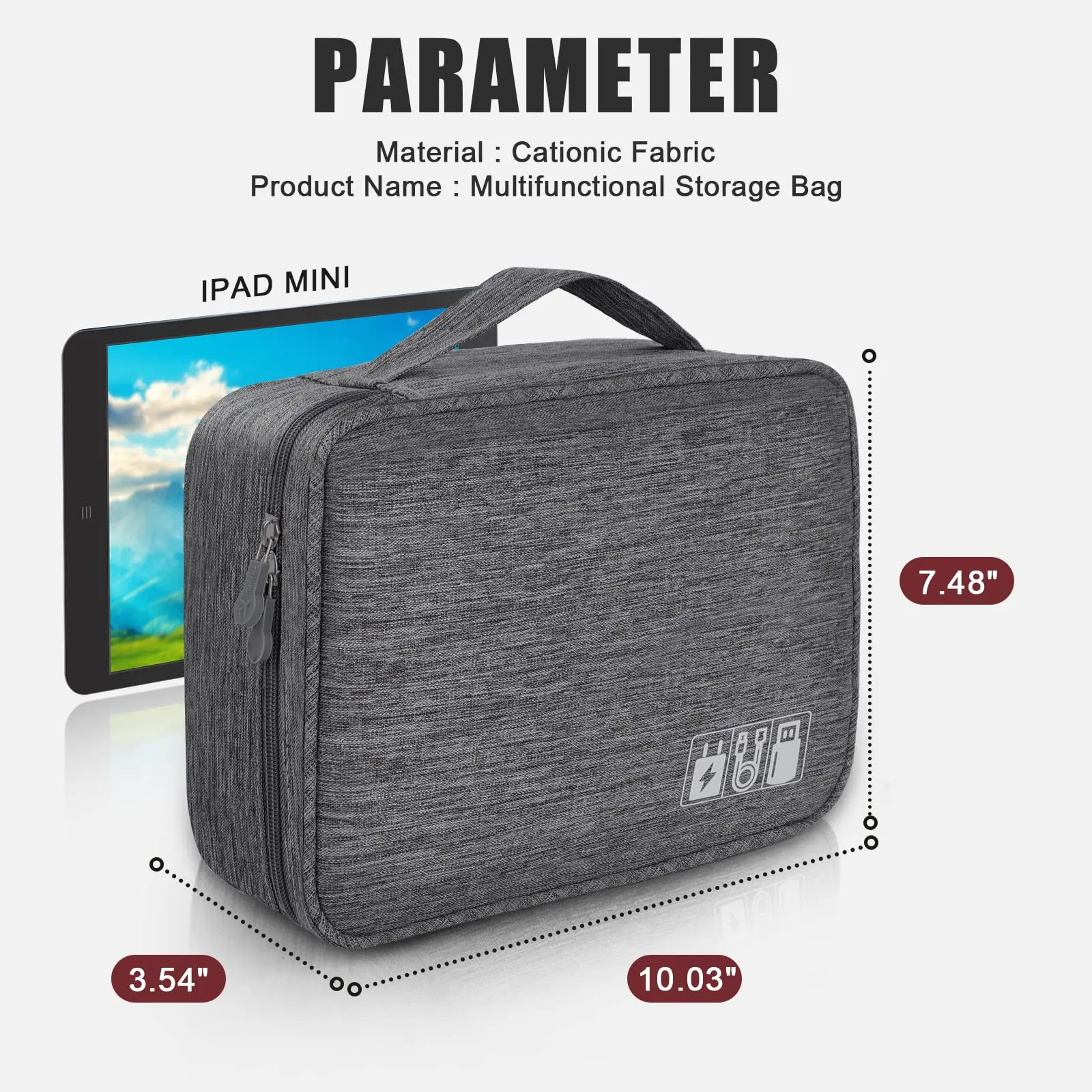 Electronic Organizer Travel Universal Cable Organizer Electronics Accessories Bag for Cable, Charger, Phone, USB, SD Card