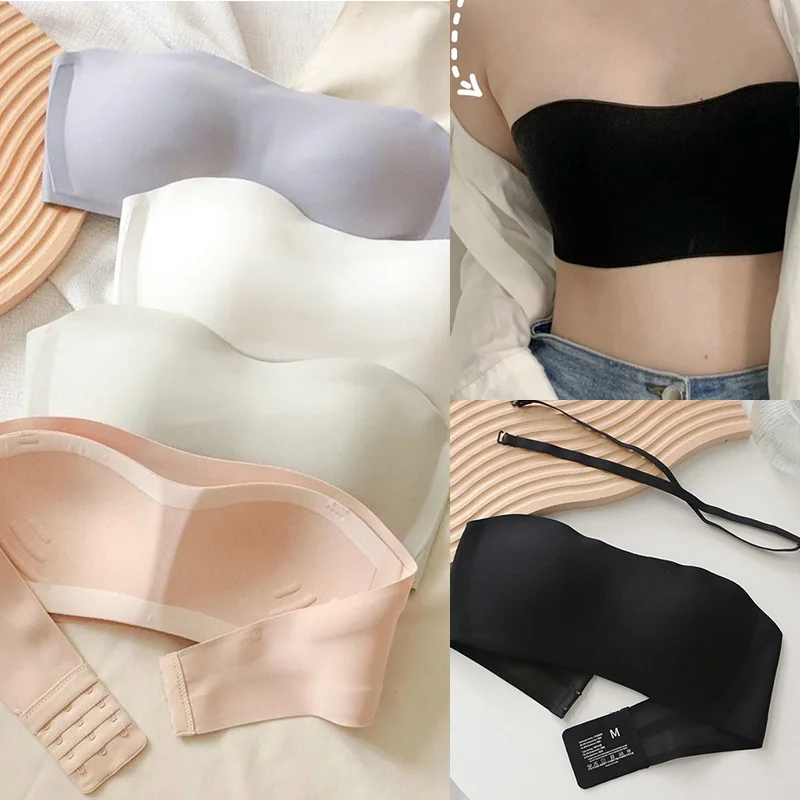 Dámská podprsenka bez ramínek, sexy neviditelná krása na zádech, push-up top, dámské neklouzavé bezdrátové spodní prádlo, lehká prodyšná všestranná podprsenka - náhled 2