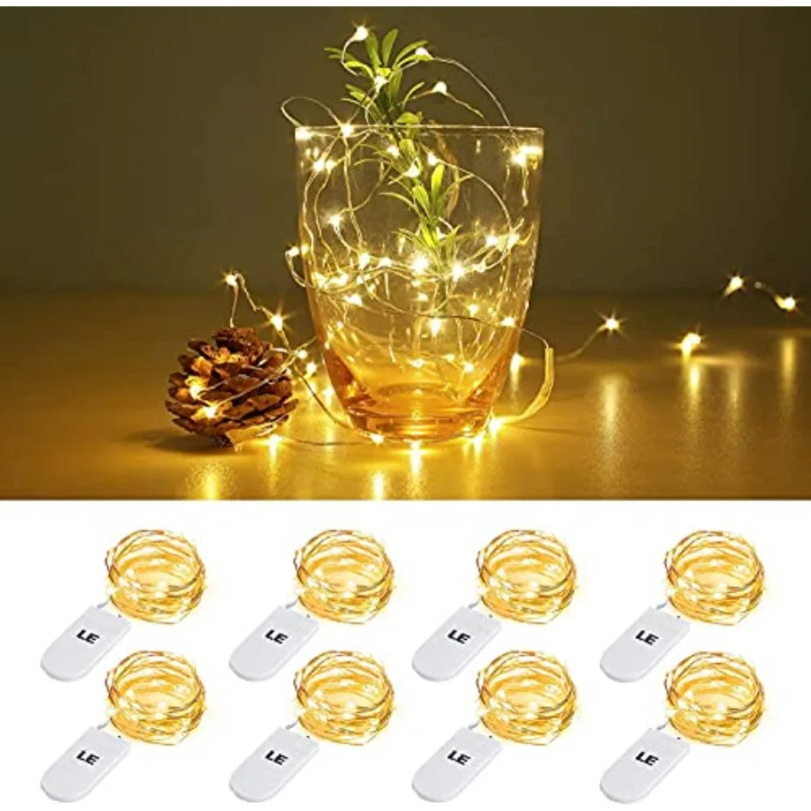 Fairy Lights Battery Operated 20 LED Mini String Lights, Small Pixie Lights for Mason Jars, Crafts, DIY Wedding Party Centerpie