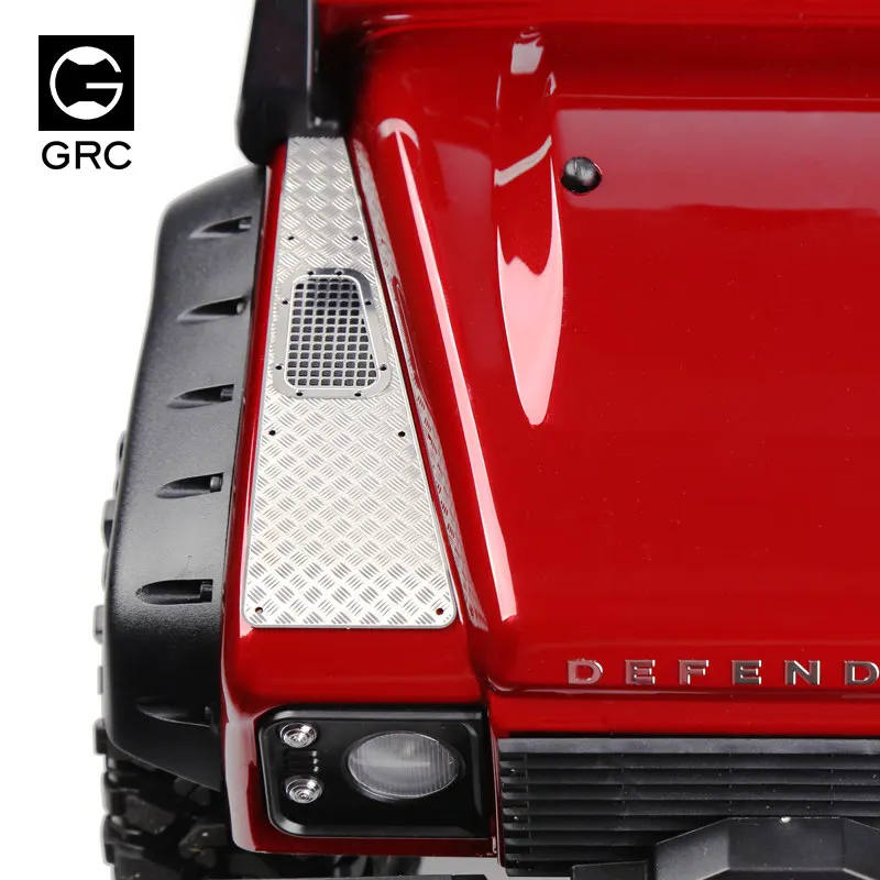 

RC Crawler Upgrade Decor Parts GRC For Traxxas TRX-4 1/10 Hood Metal Anti-Slip Board Air Intake Front Grille RC Accessories