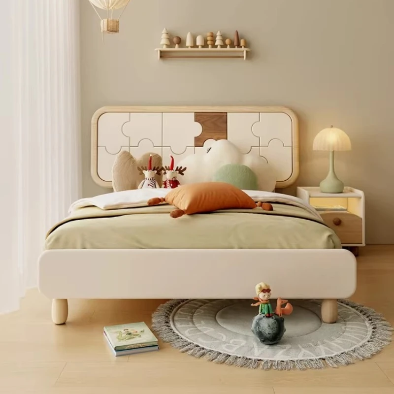 

Children's Bed Boy All Solid Wood White 1.2M Children's Room Boy Bed 1.5M Single New Model