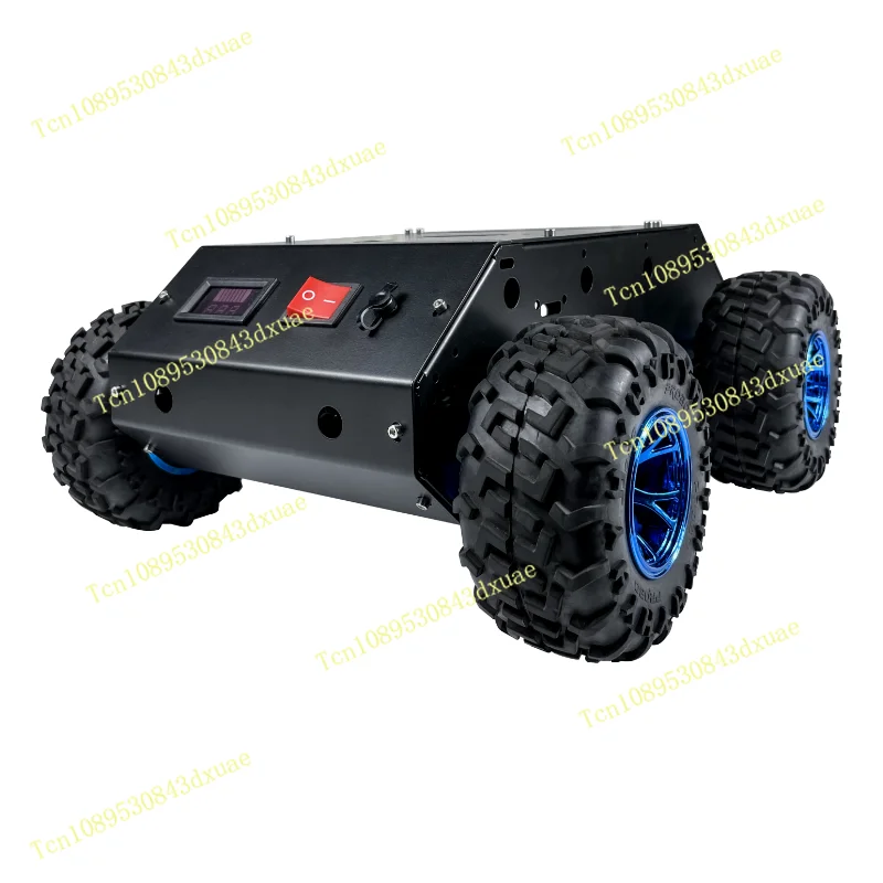 130mm Wheeled 4WD Steel Mobile Cart, Closed Chassis Open Source Platform for Robot Development, C400
