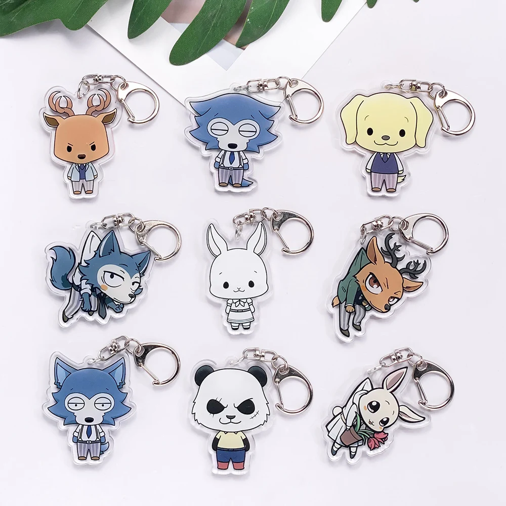 شخصيات أنيمي Beastars سلسلة مفاتيح مصنوعة من الأكريليك اكسسوارات Kawaii مضحك حقيبة سحر الإبداعية على ظهره قلادة كيرينغ هدايا لمحبي