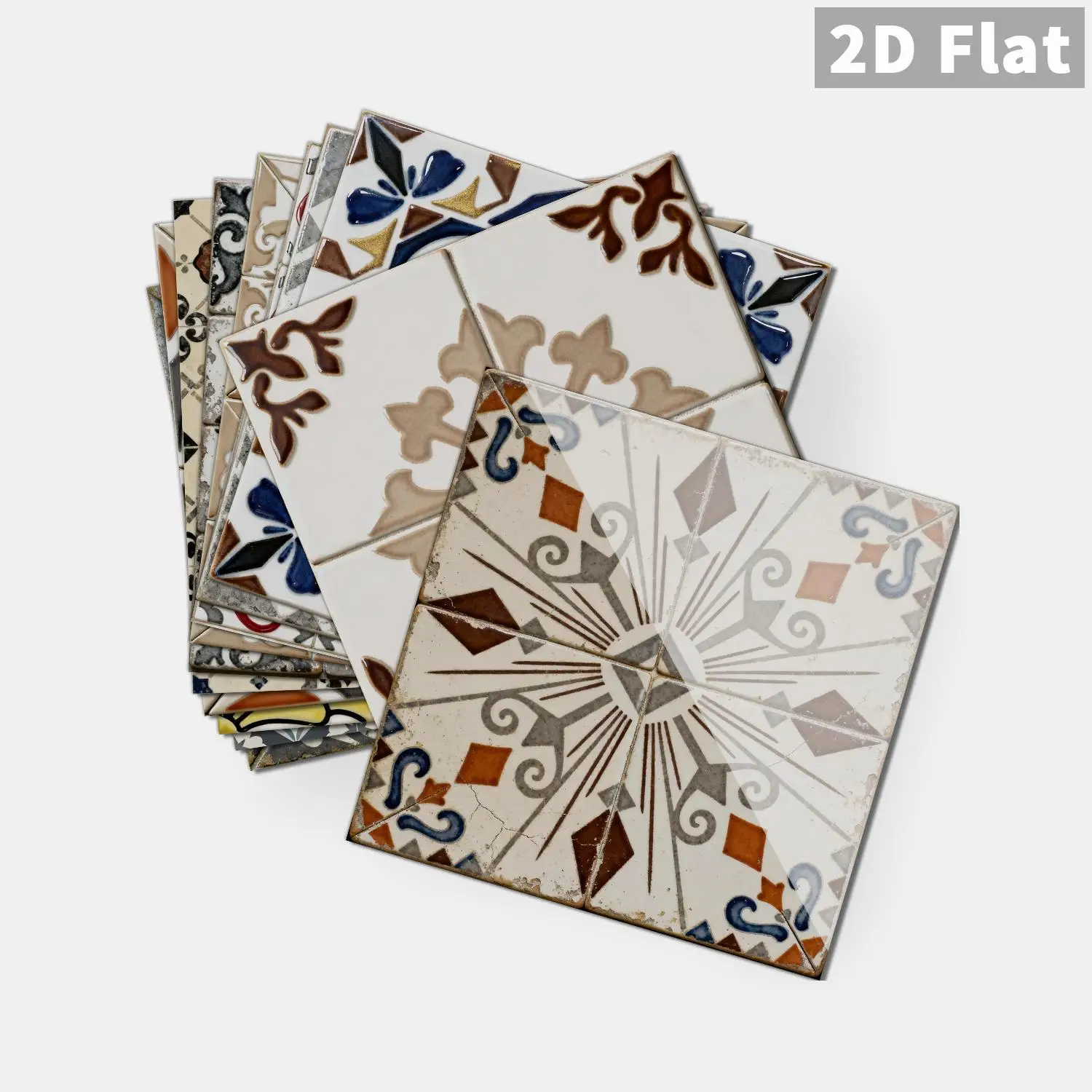 

Retro floral tile decal, 36 waterproof self-adhesive wall stickers, suitable for splash proof kitchen and bathroom walls