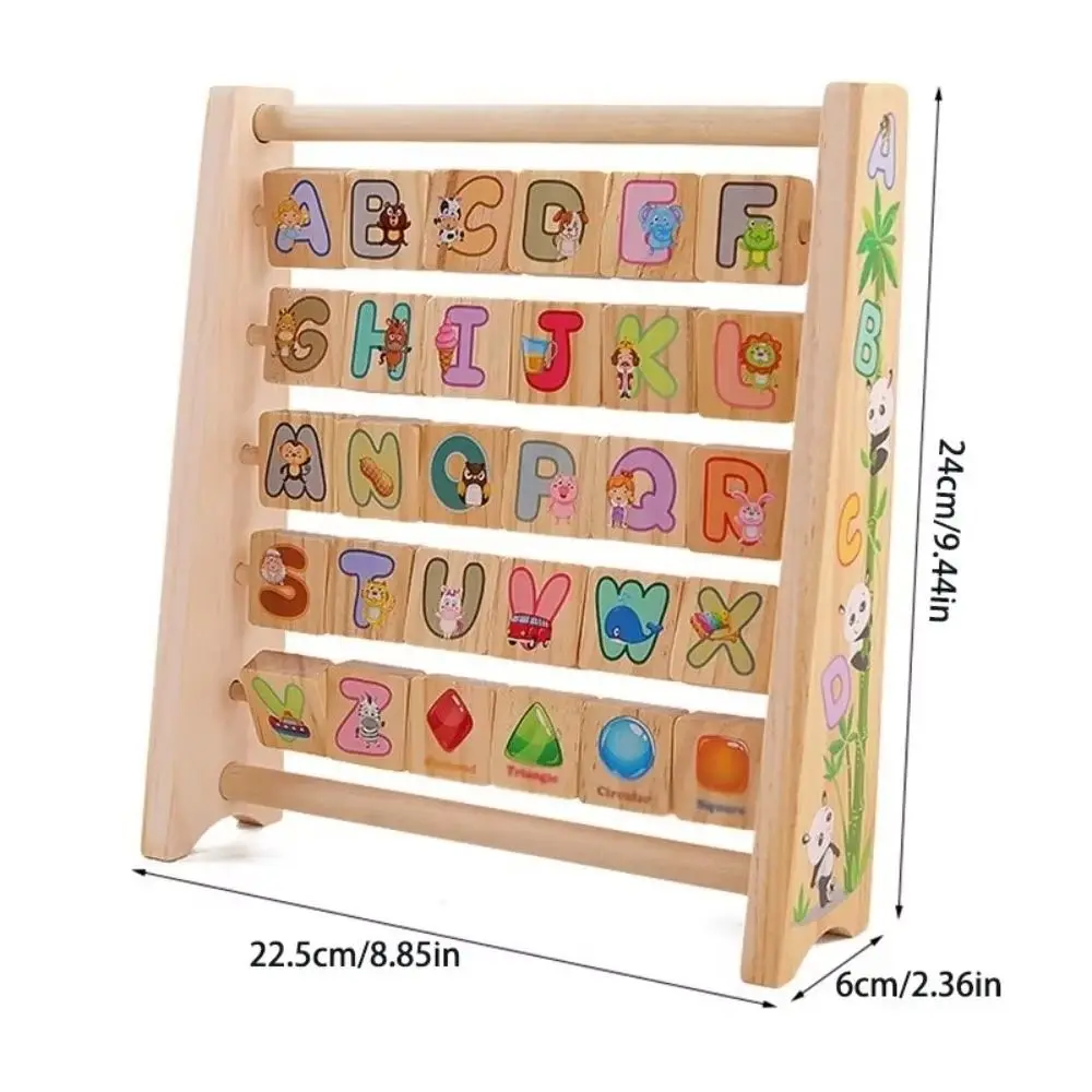 Englisch Alphabet Buchstaben Kognitive Spielzeug Cartoon Muster Arithmetik Holz Buchstaben Bord Lernen Perle Abacus Frühe Bildung Bord