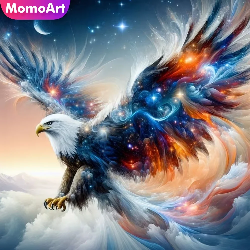 Momoart 5D DIY Diamant-Stickerei Adler Tier Mosaik Neuerscheinung Diamantmalerei Vogel Acryl Bastelbedarf Feiertagsgeschenke