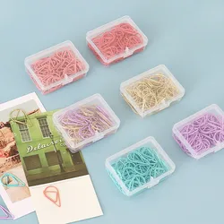 30 stks/doos Leuke Waterdruppel Paperclip Metalen Bladwijzer Kantoor School Supply Hand Account Accessoires Rose Goud Roze Zilver
