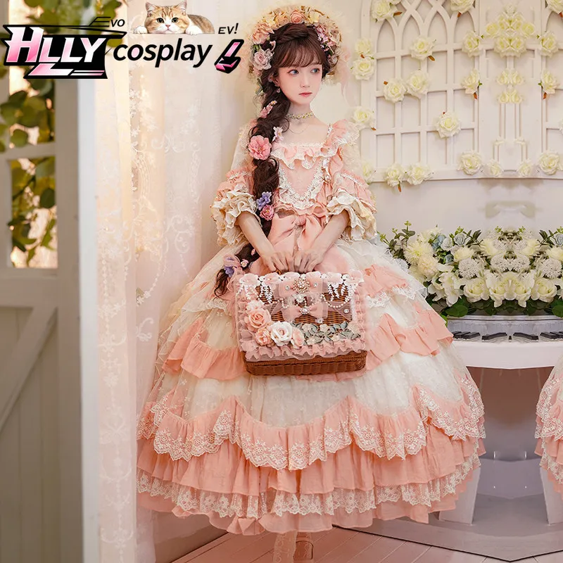 

Wedding Lolita Dress Pastoral Garden Style Layered Ruffled Girl Dress Short Sleeve for Halloween Carnival Party Cosplay Costume