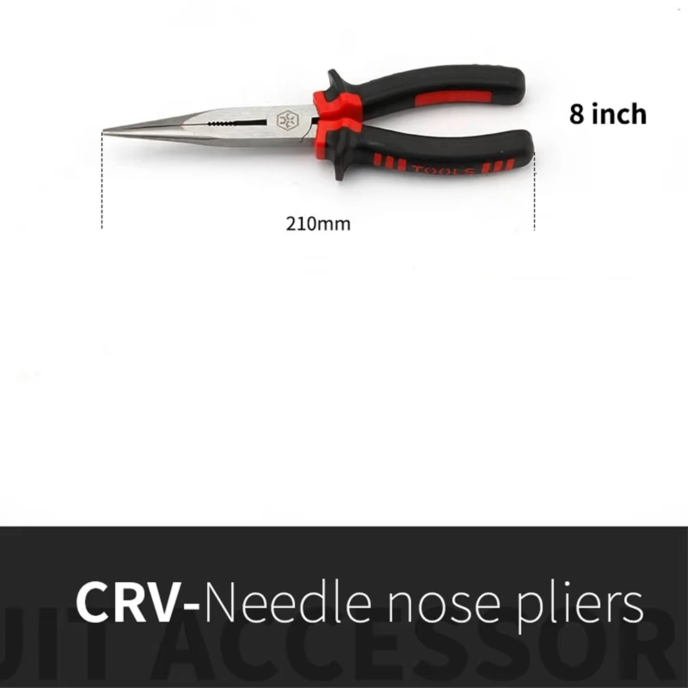 Crome Vanadium8 InchPlier 1Pcs Needle Nose Pliers Press Tool Multi Hand Tool with Double Colour Handle