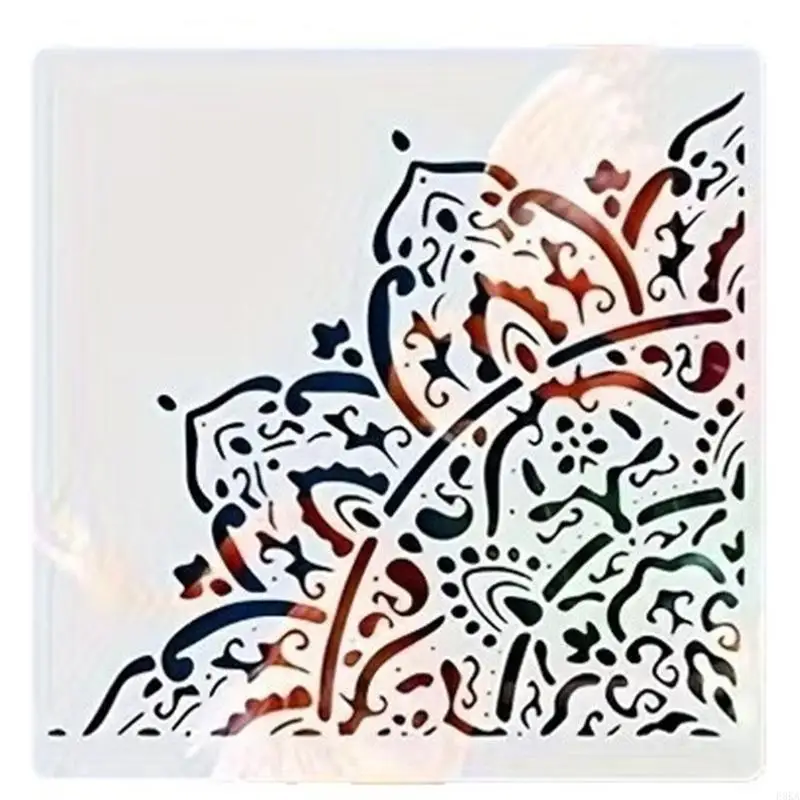 Plastic Wall Art Painting Large Corner Stencil Furniture Template for Geometric Pattern Floral Print Home Improvement