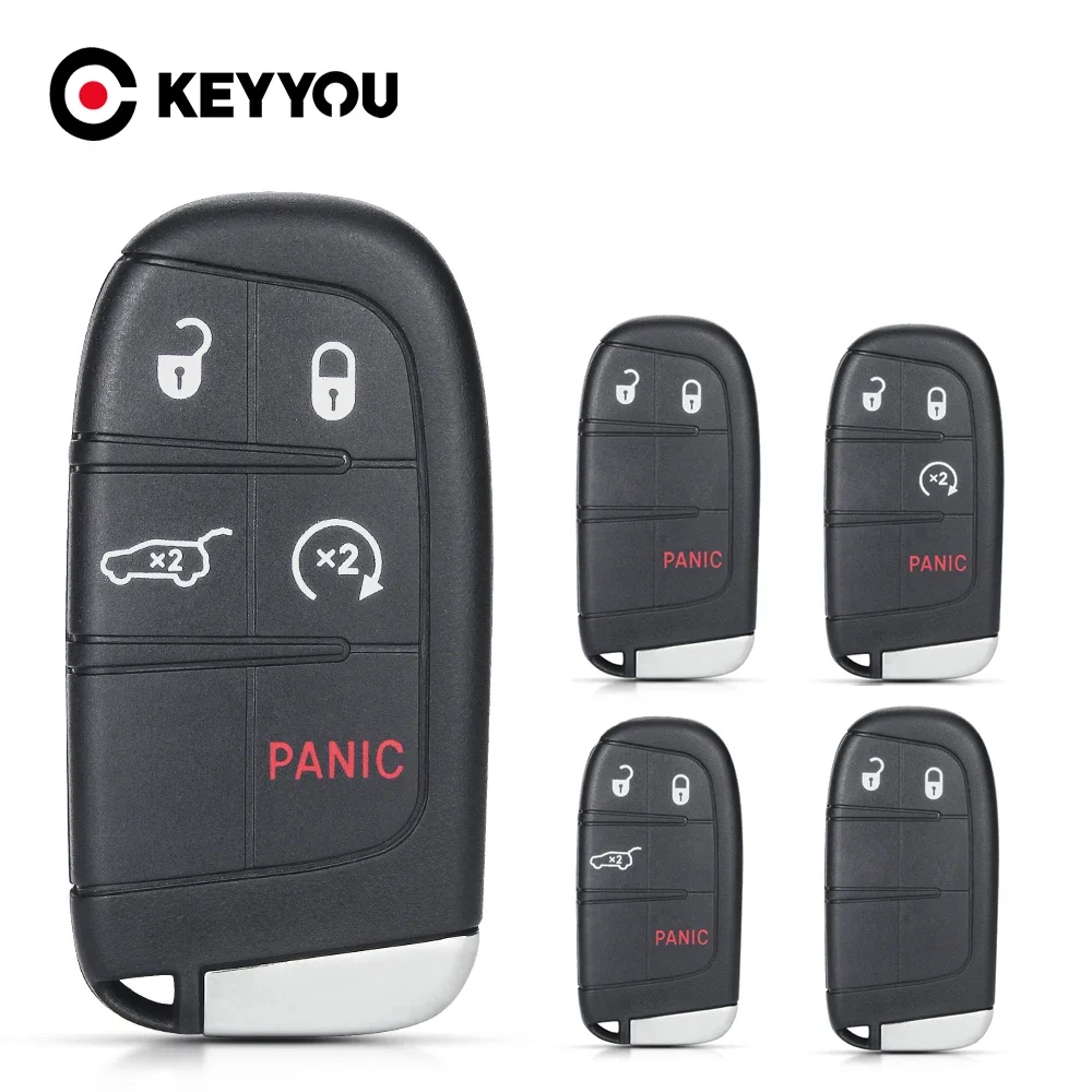 

KEYYOU For Jeep Chrysler Dodge 2011-up Smart Remote Car Key Shell Case Cover Fob 2/3/4/5 Buttons