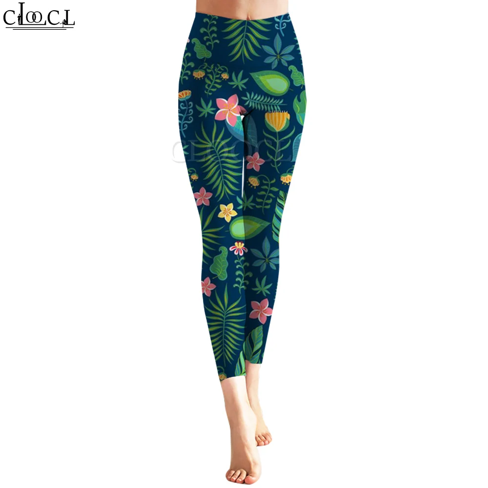 CLOOCL Fashion Hawaii Women Legging Green Weed Pattern 3D Printed Casual Trousers for Female Gym Workout Stretch Yoga Pants