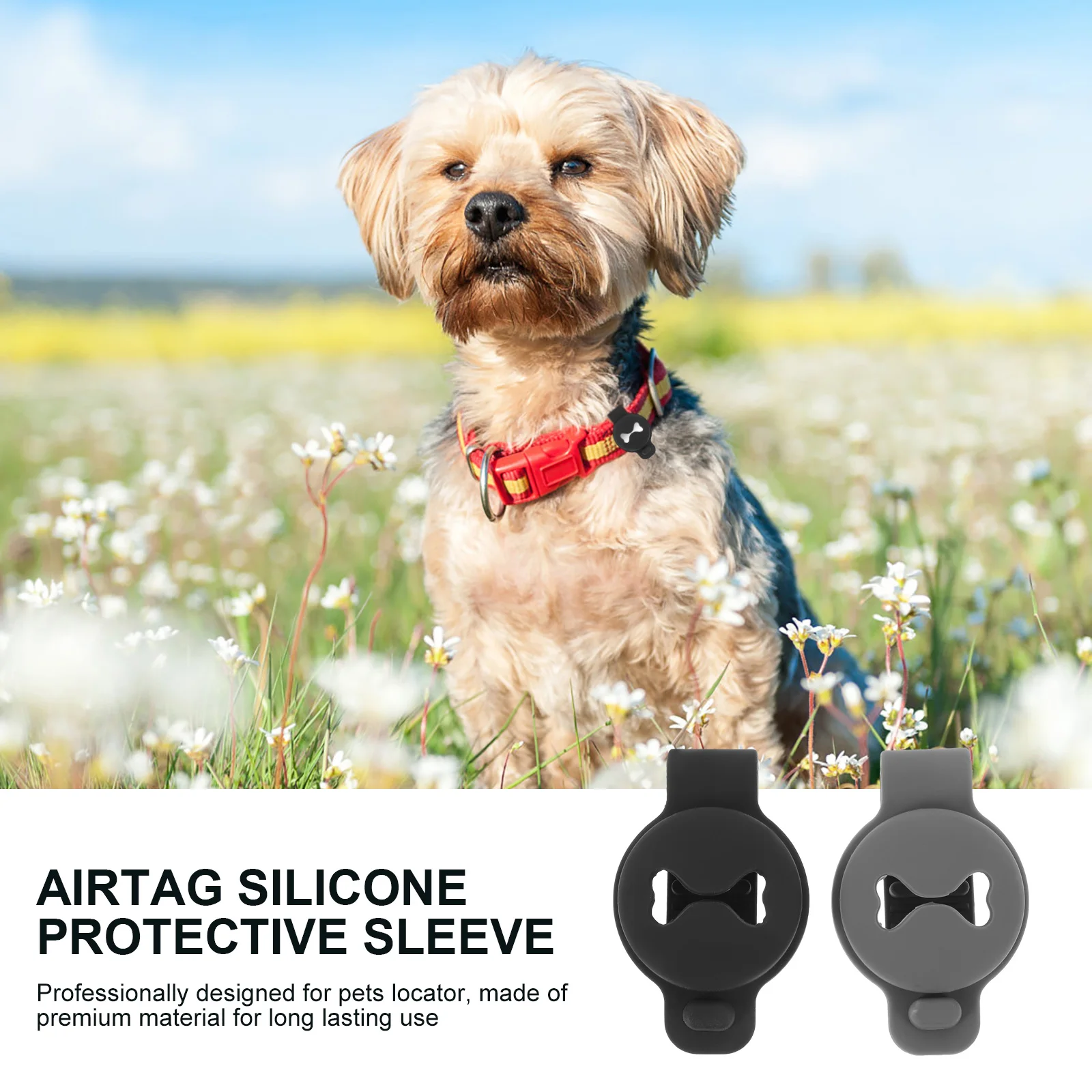 

2pcs Protection Covers Dog Bone Pattern Anti-Scratch Wear-Resistant Sleeve For Tracer Device Anti-Lost Accessories For