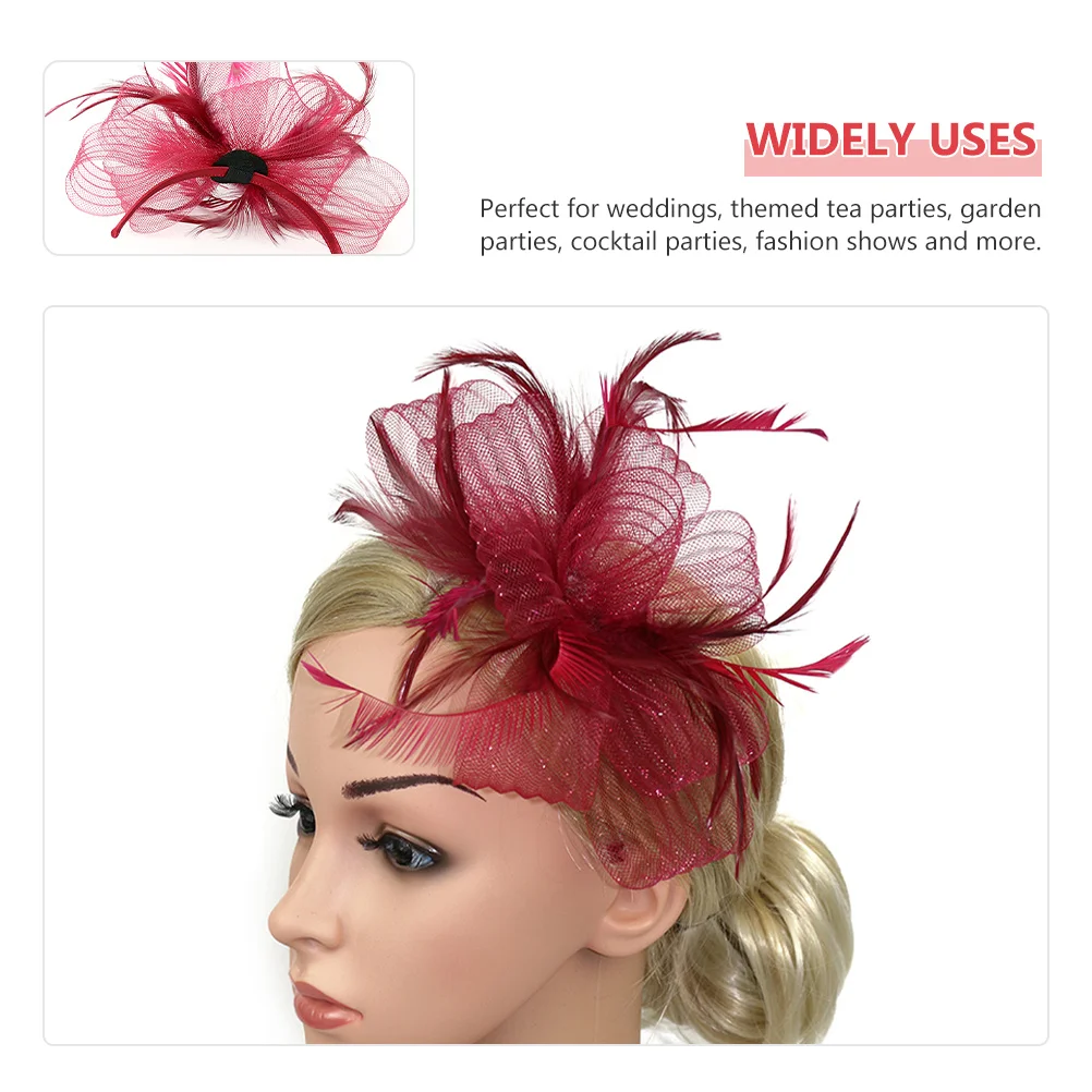 

Veil Fascinator Hair Clip Headband Combo for Women Elegant Vintage Style Formal Party Wedding Tea Hat Dressy Accessory