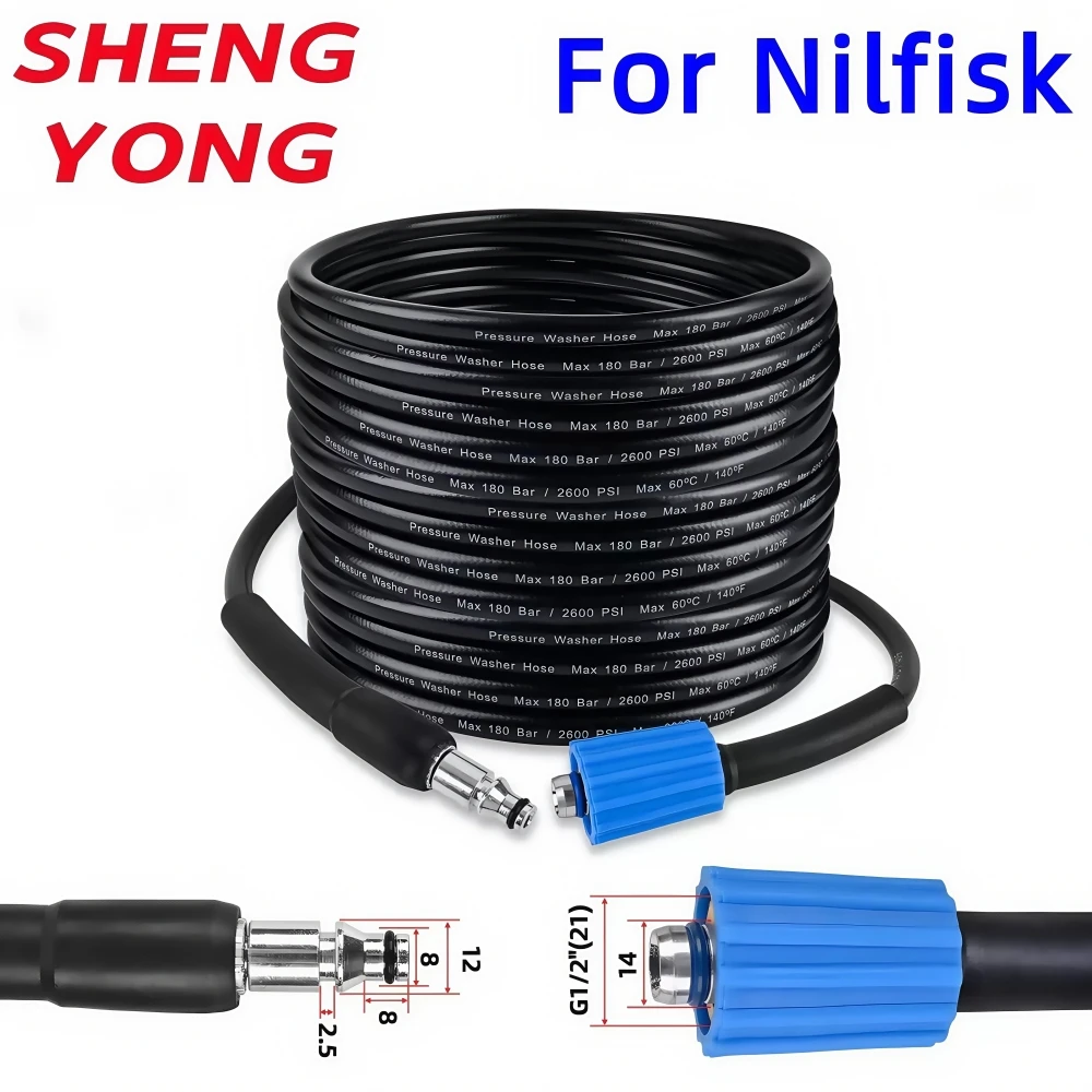 

10~30m High Pressure Cleaning Machine Hose 2600PSI Car Wash Hose Water Cleaning Extension Hose for Nilfisk STIHL Gerni HUSQVARNA