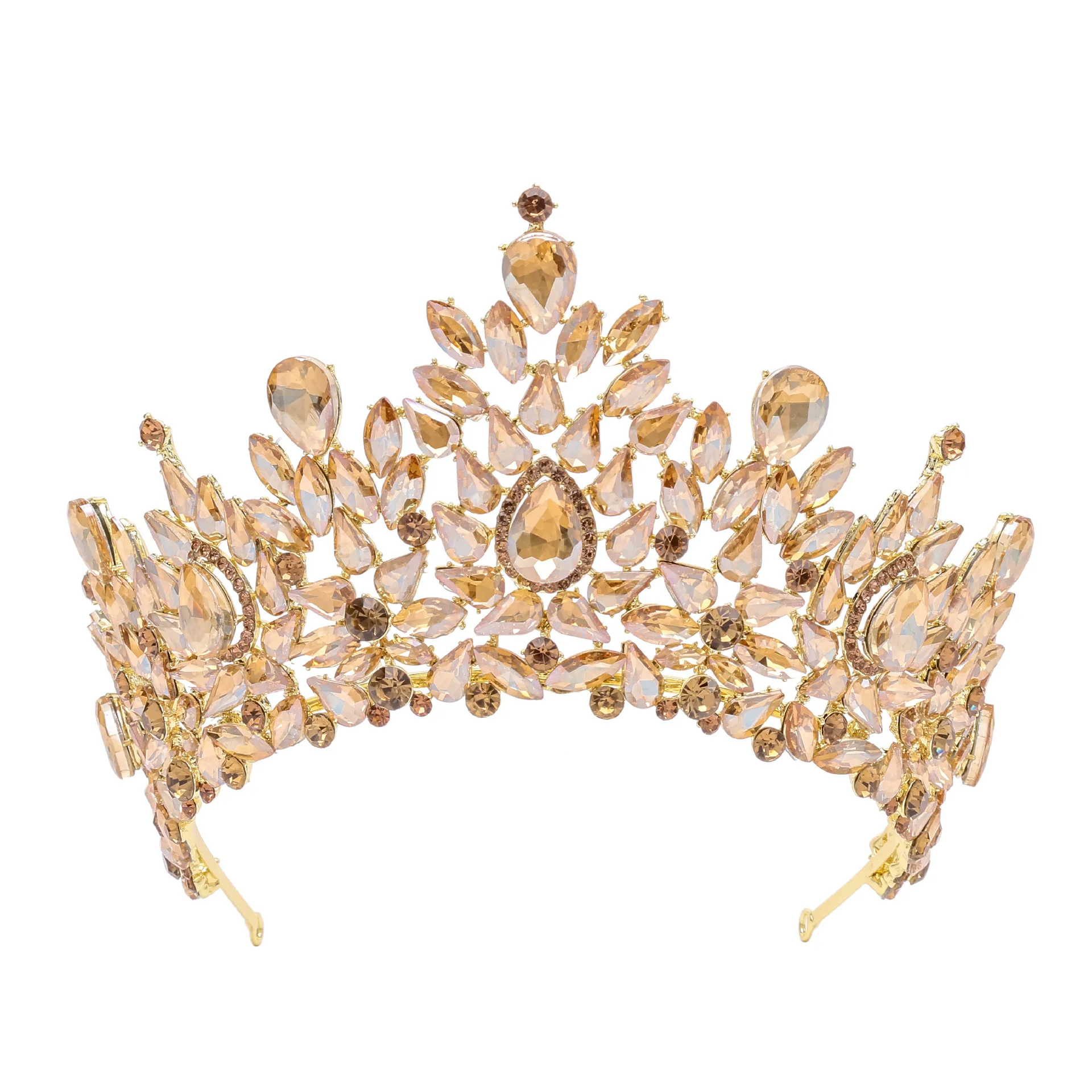 

Корона для невесты в стиле барокко, европейская и американская, для конкурсов красоты, из сплава с кристаллами, свадебная повязка на голову, аксессуар для волос