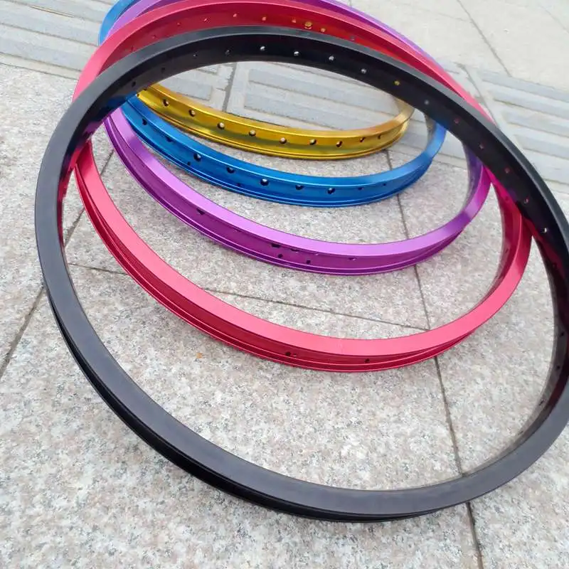 BMX-カラフルなアルミ合金自転車リム、20インチホイール、36穴、ダブル