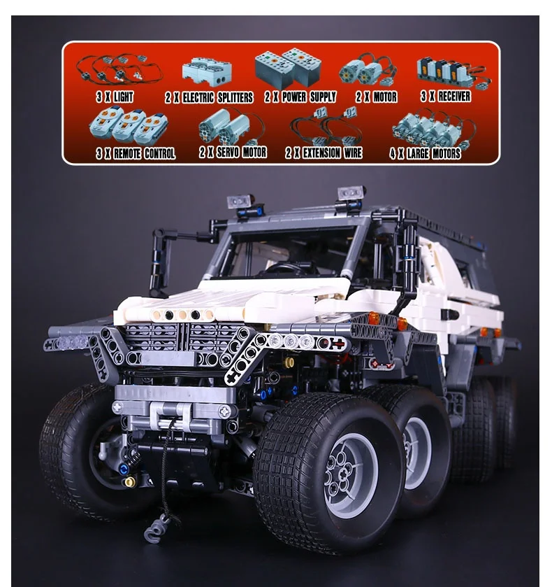 23011 2959 деталей Серия Technic: Модель внедорожника Avtoros-Shaman-8x8 (конструктор)   Конструктор MOC-5360, совместимый с другими игрушками, подарок