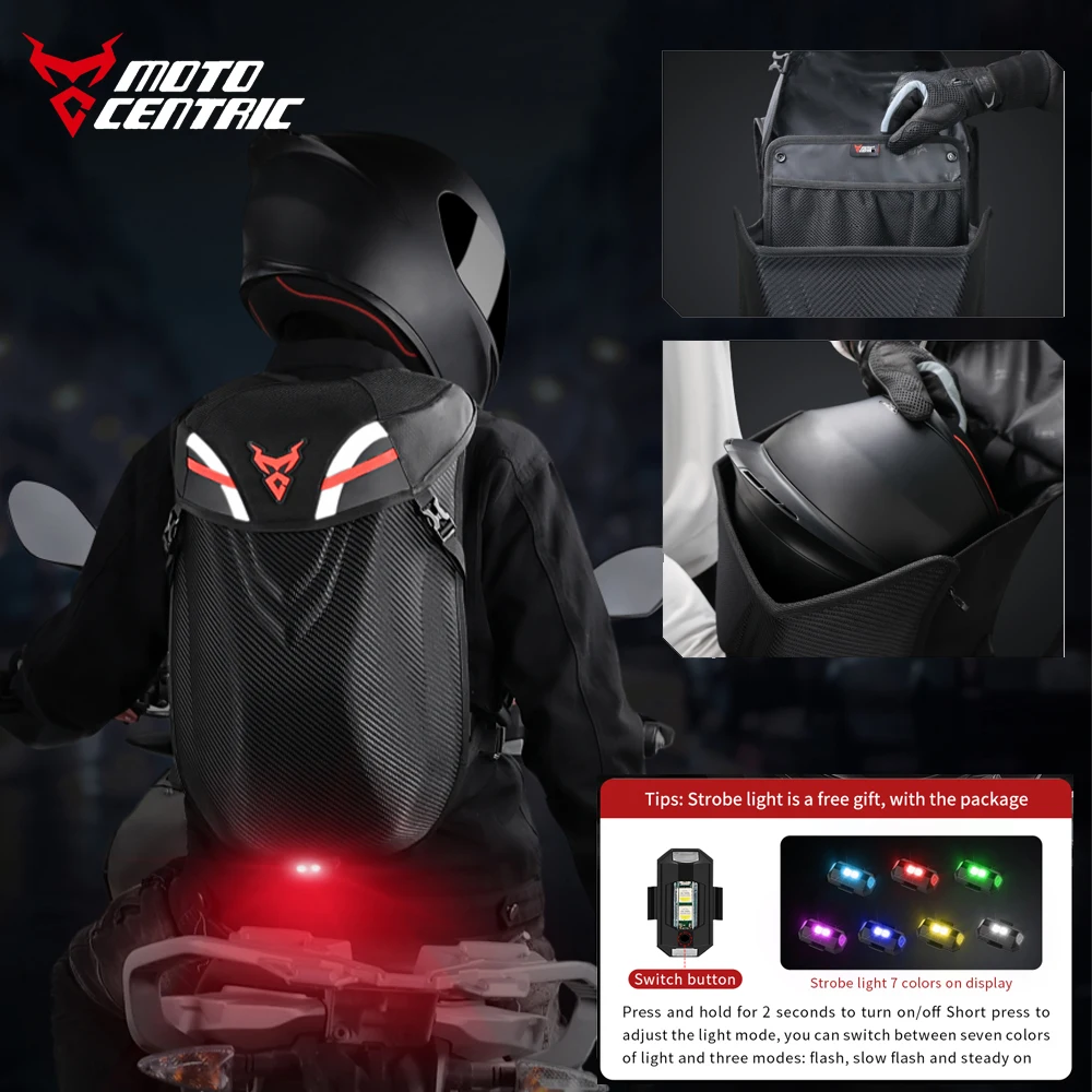 

MOTOCENTRIC 20/30L Waterproof Travel Backpack Large Hiking Bag Camping Rucksack with Flash Light Outdoor Climbing Tourist Use