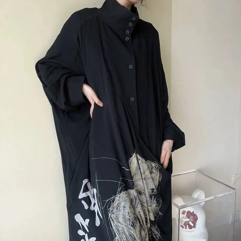 WVGA Spring Autumn New Men's Original Dark Style Low-altitude Flight Embroidered Tassel Long Shirt Niche Chic Casual Tops W23767