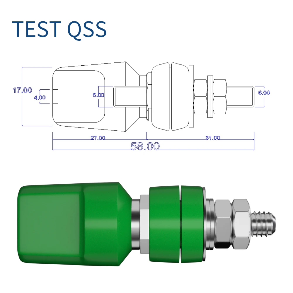 QSS 2PCS 4MM M6 Banana Socket Binding Post Banana Plug Jack Electrical Connector Terminal DIY Parts Q.50019